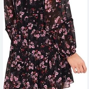 CeCe Black and Pink Floral Kids Dress